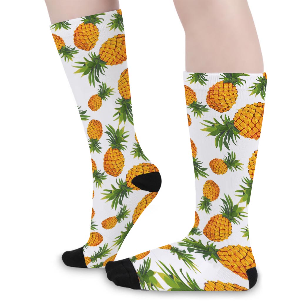 Summer Pineapple Pattern Print Long Socks