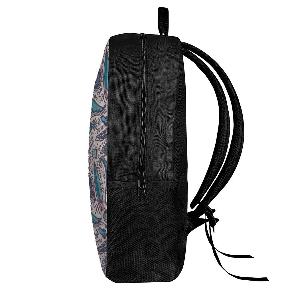 Summer Surfing Pattern Print 17 Inch Backpack