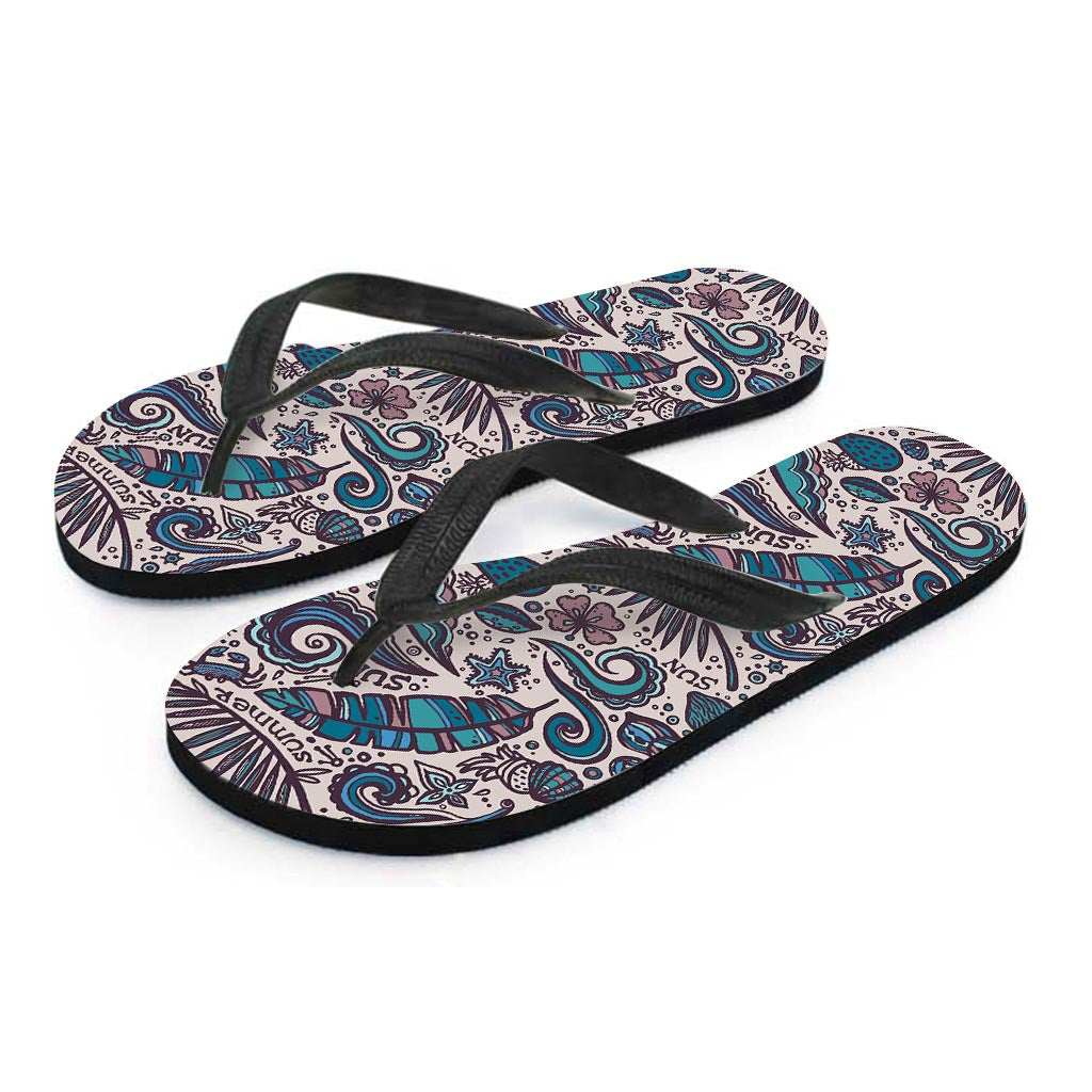 Summer Surfing Pattern Print Flip Flops