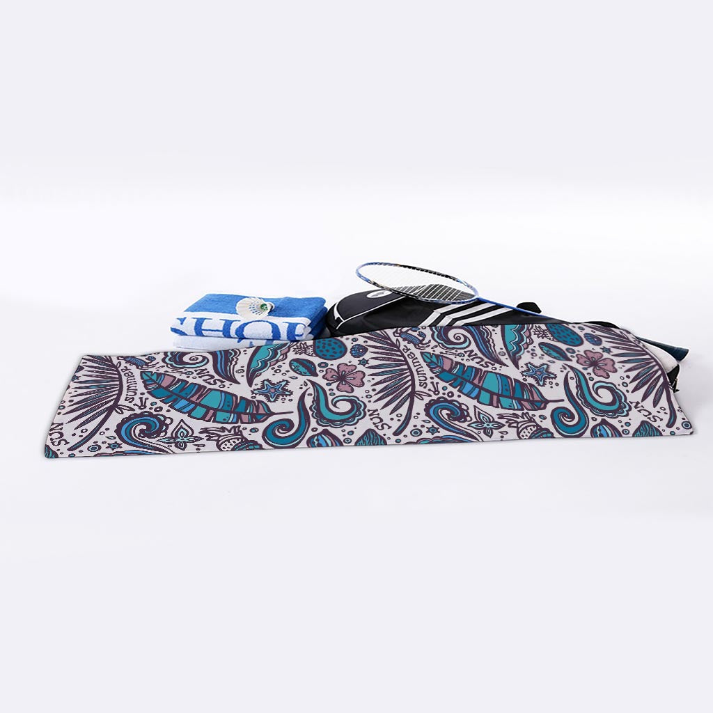 Summer Surfing Pattern Print Sports Towel