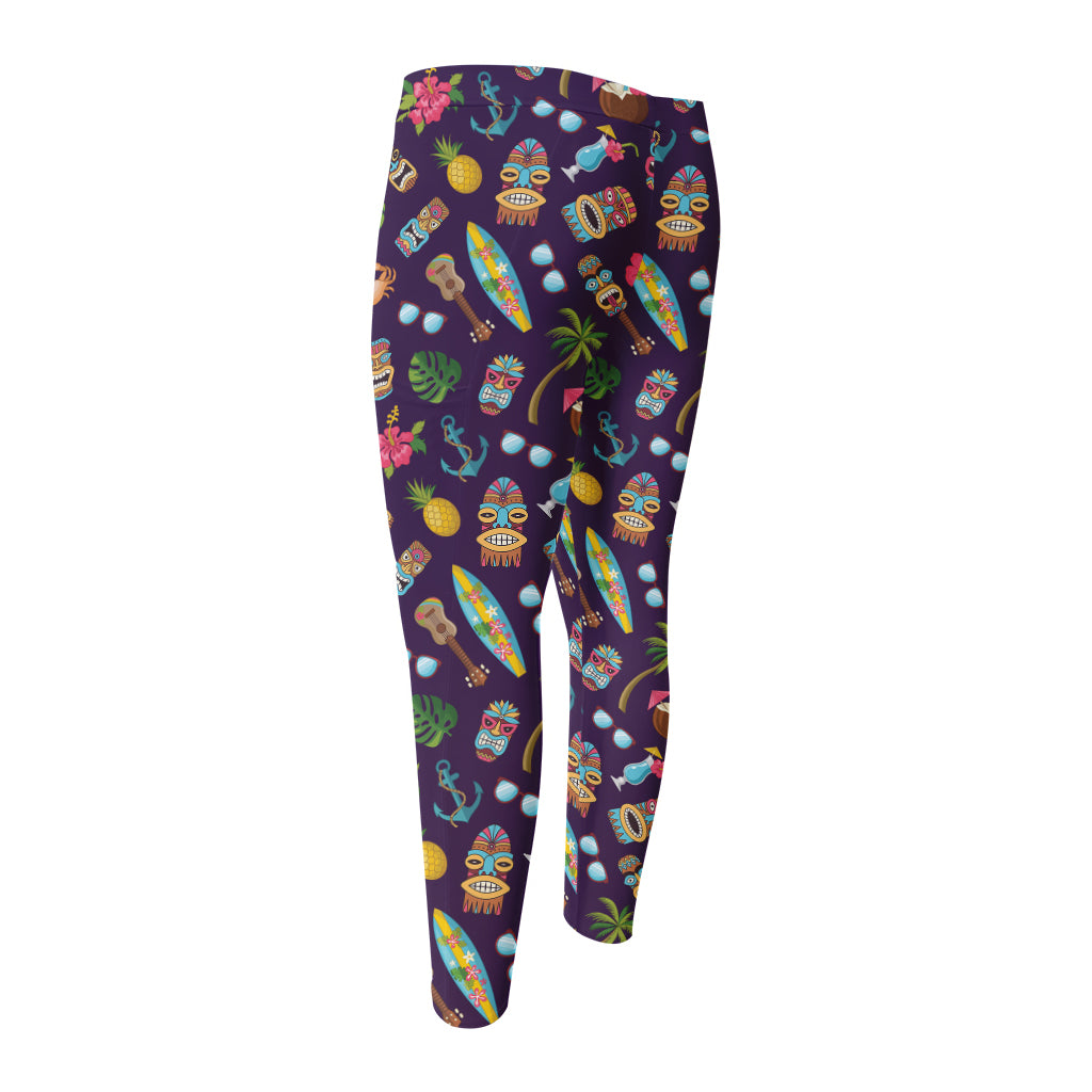 Summer Totem Pattern Print Men's Compression Pants