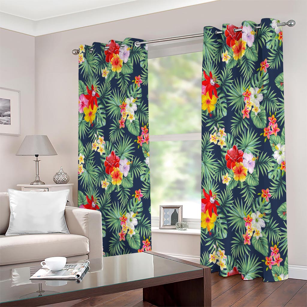 Summer Tropical Hawaii Pattern Print Extra Wide Grommet Curtains