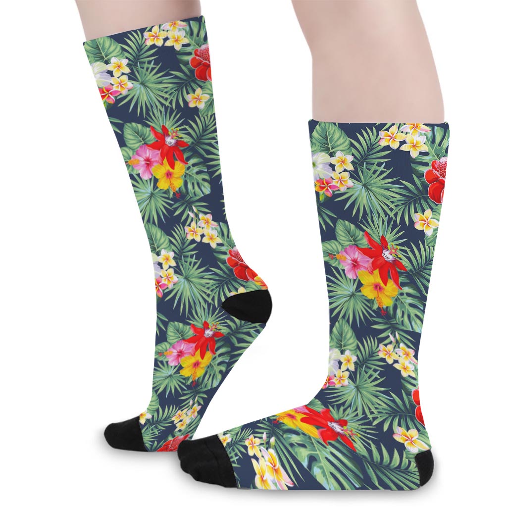 Summer Tropical Hawaii Pattern Print Long Socks