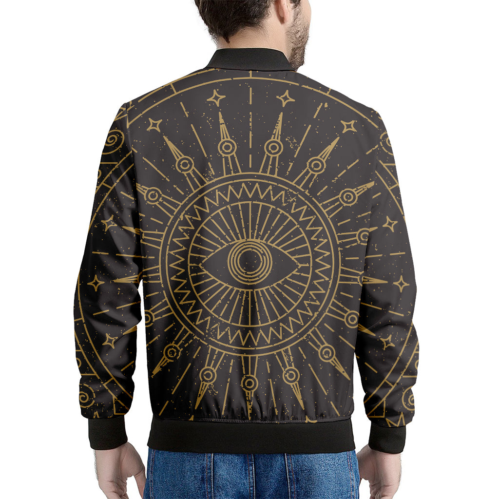Sun All Seeing Eye Print Men's Bomber Jacket