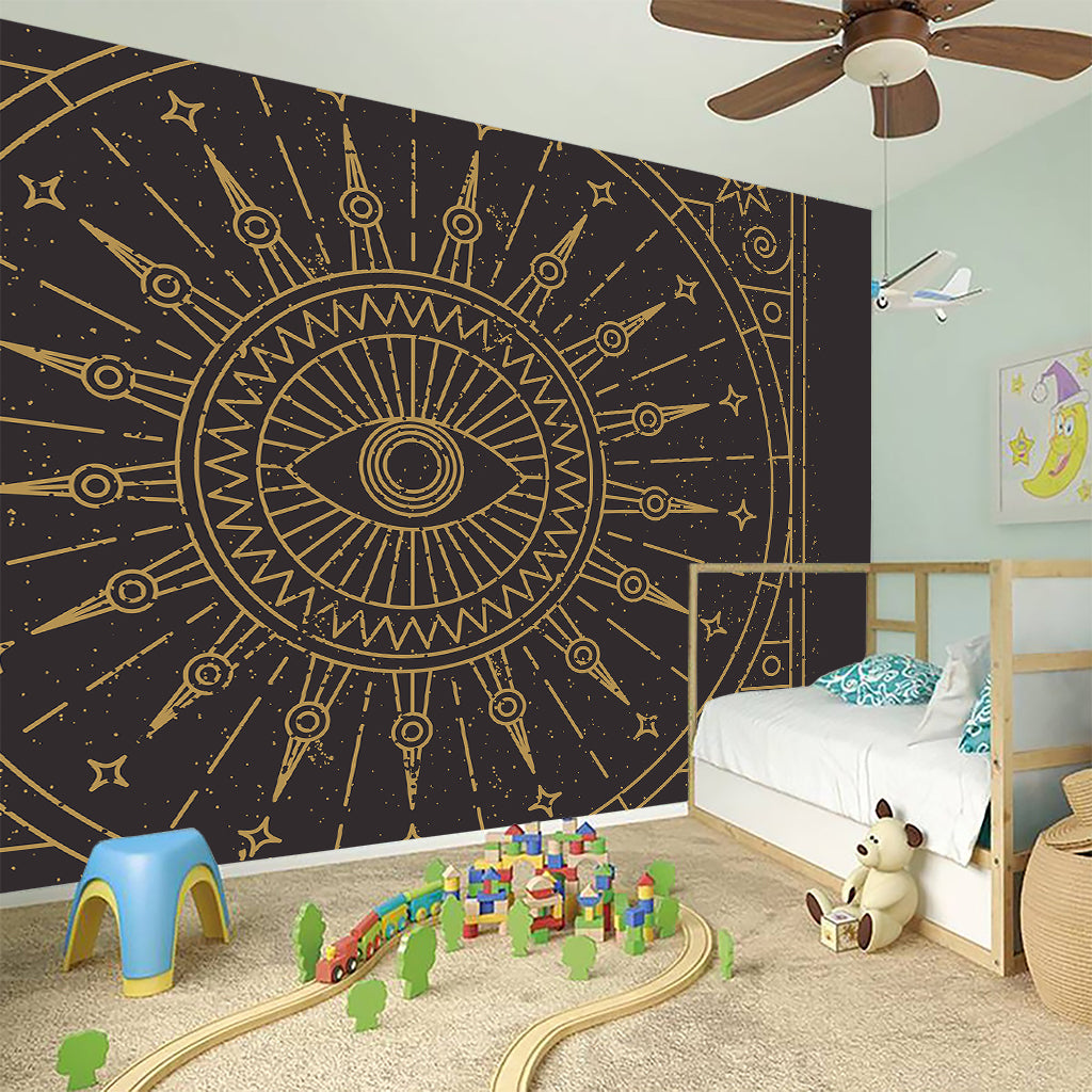Sun All Seeing Eye Print Wall Sticker