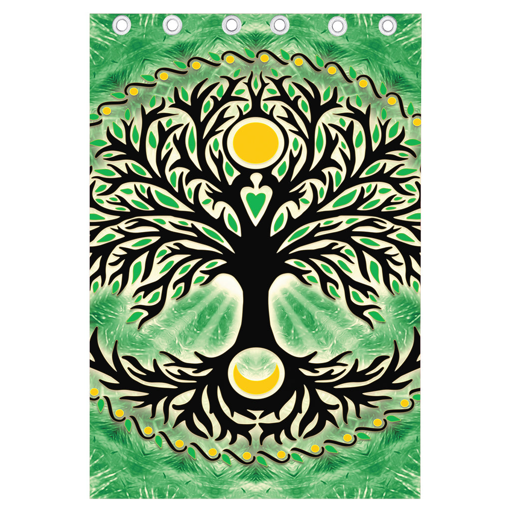 Sun And Moon Yggdrasil Print Curtain