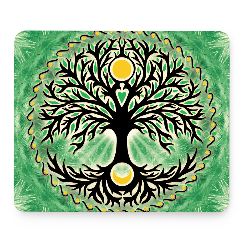 Sun And Moon Yggdrasil Print Mouse Pad