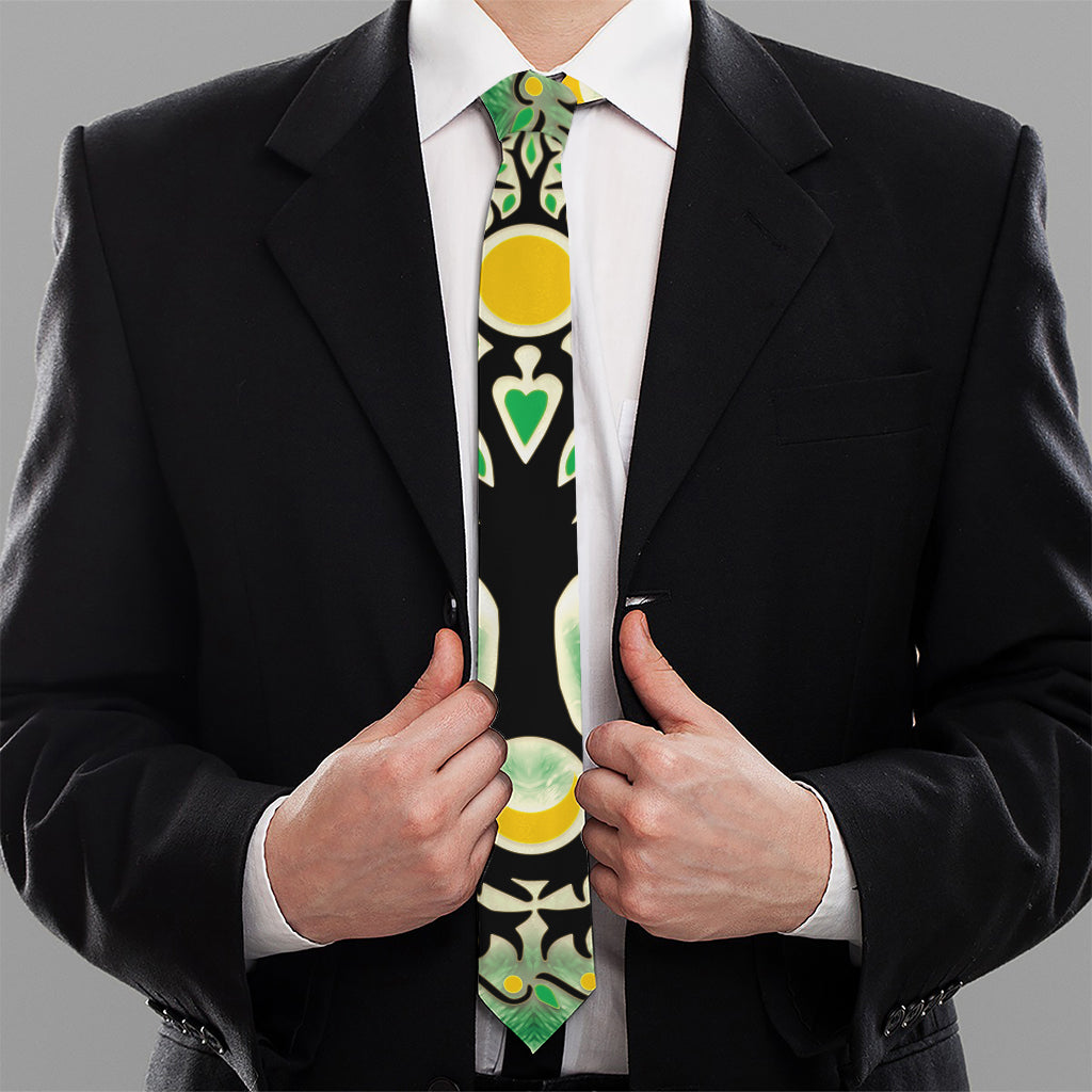 Sun And Moon Yggdrasil Print Necktie