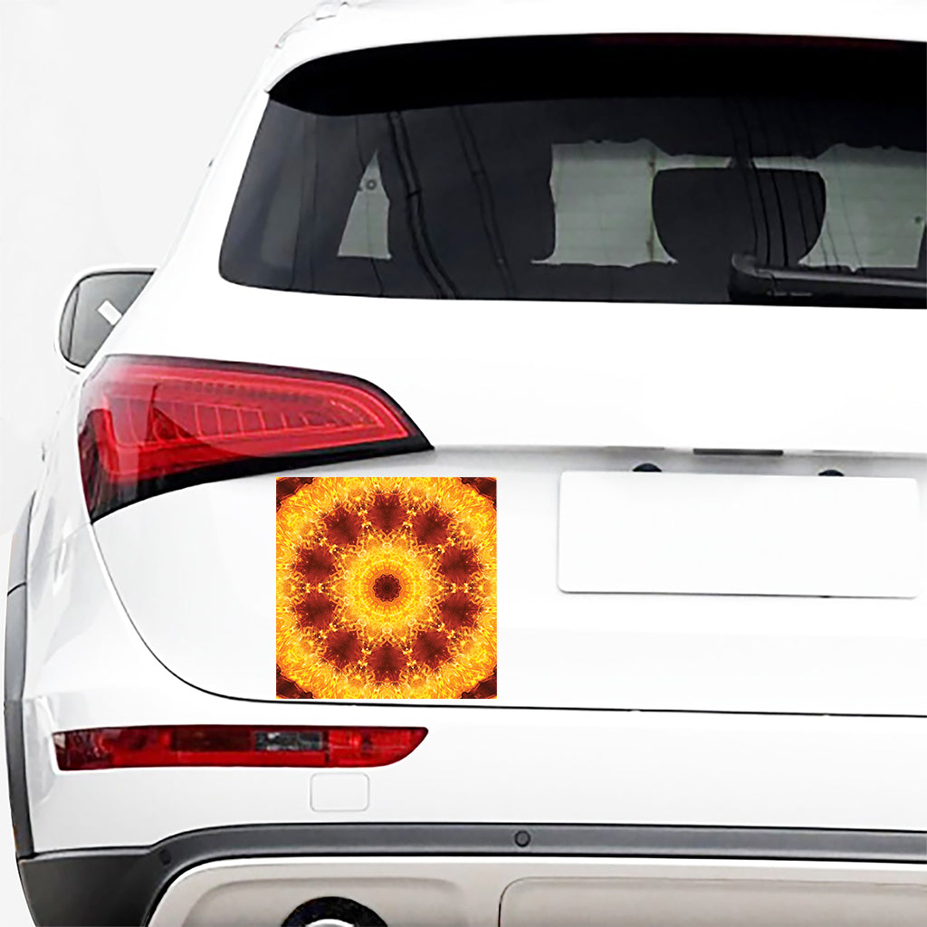 Sun Fire Kaleidoscope Print Car Sticker