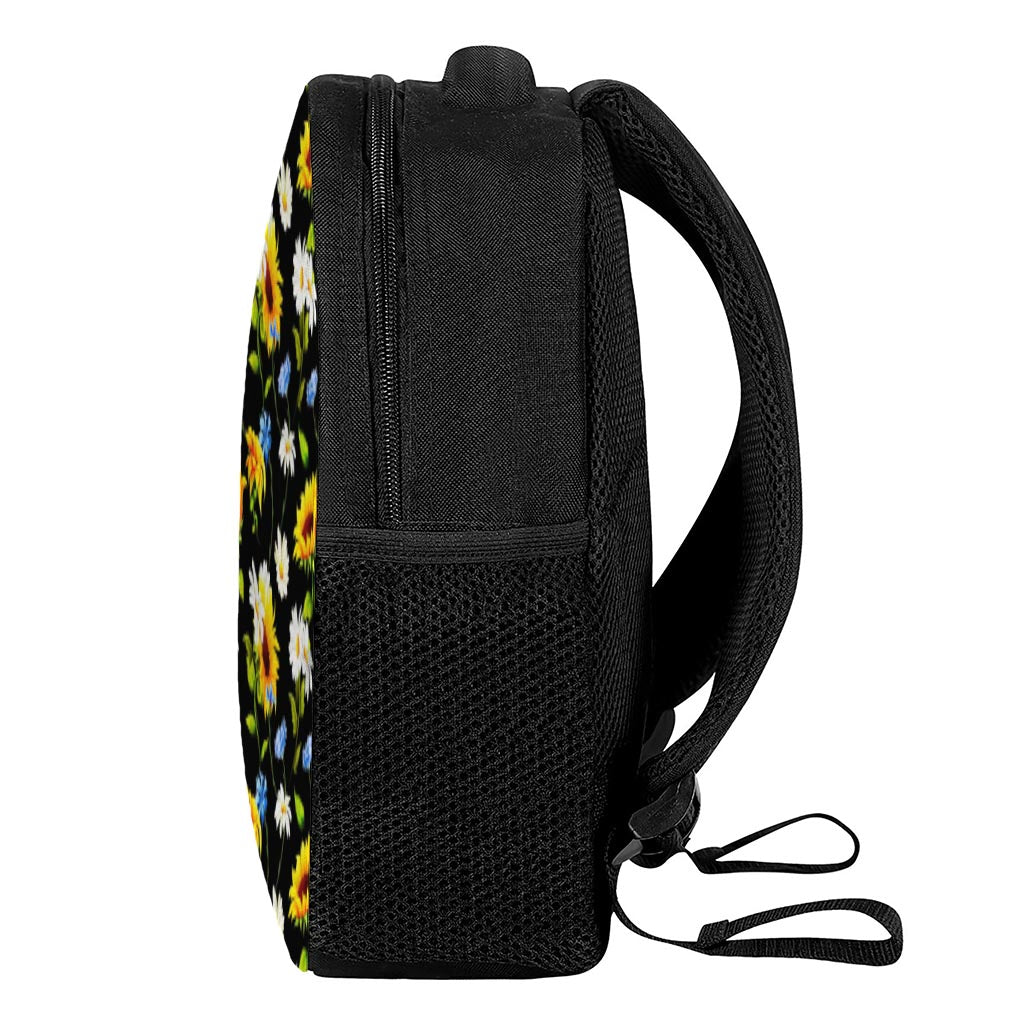 Sunflower Chamomile Pattern Print Casual Backpack