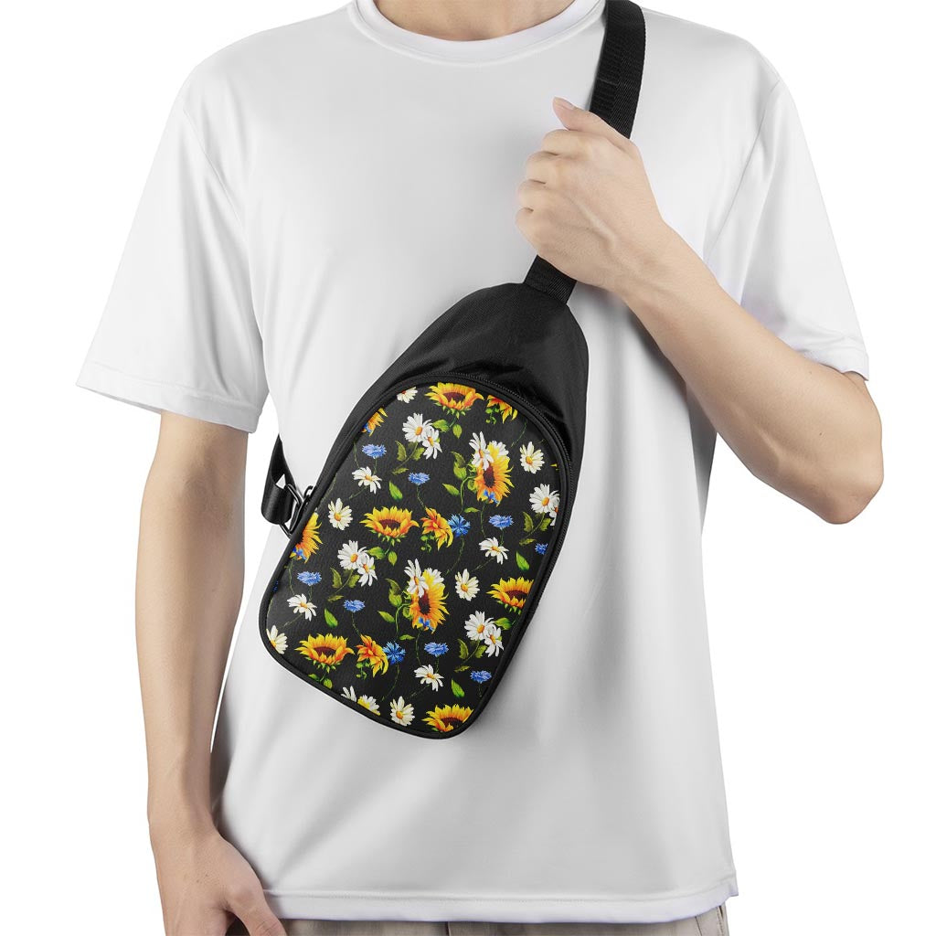 Sunflower Chamomile Pattern Print Chest Bag