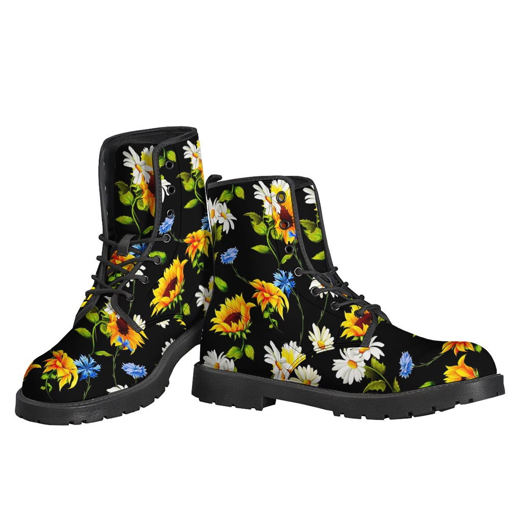 Sunflower Chamomile Pattern Print Backpack