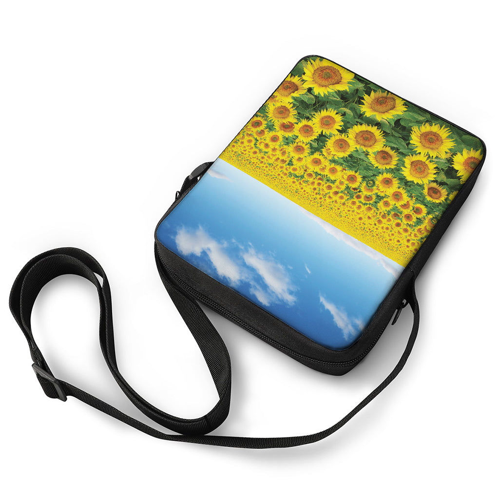 Sunflower Field Print Rectangular Crossbody Bag