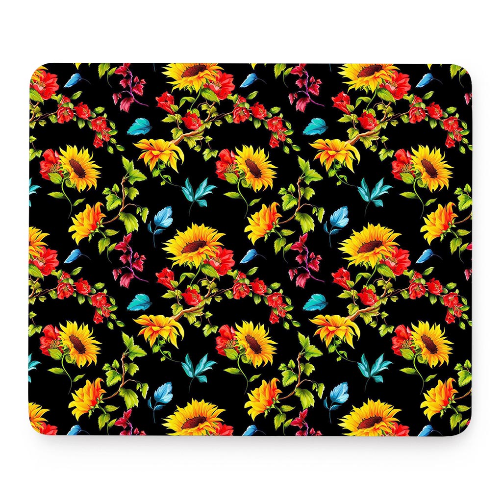 Sunflower Floral Pattern Print Mouse Pad