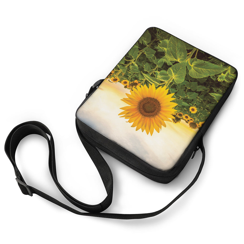 Sunflower Landscape Print Rectangular Crossbody Bag