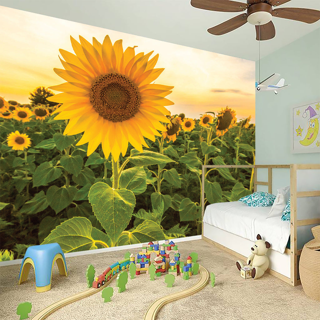 Sunflower Landscape Print Wall Sticker