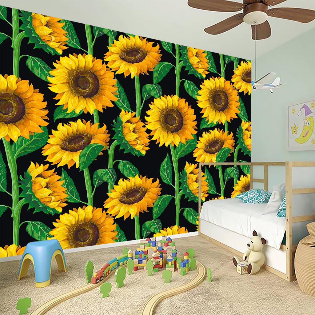 Sunflower Pattern Print Wall Sticker