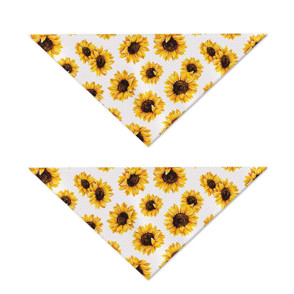 Sunflower Polka Dot Pattern Print Dog Bandana