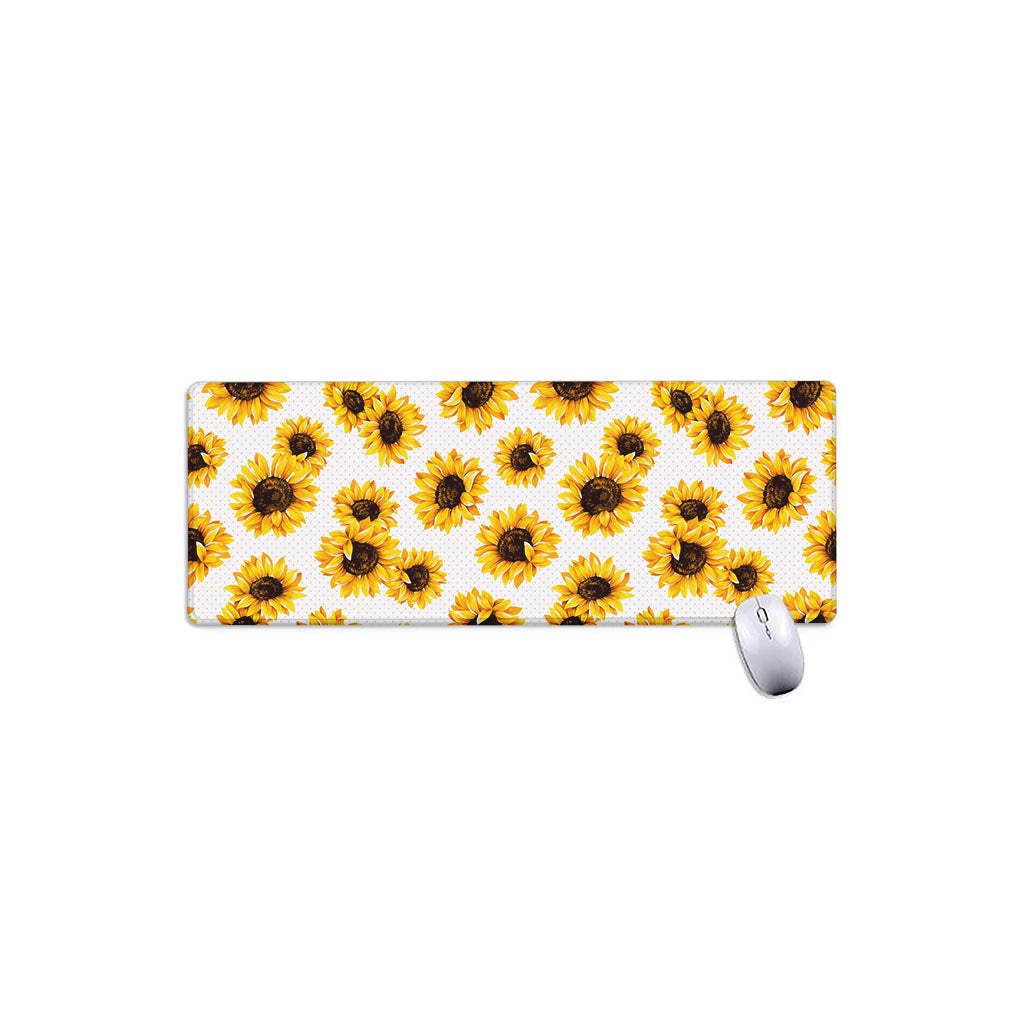Sunflower Polka Dot Pattern Print Extended Mouse Pad