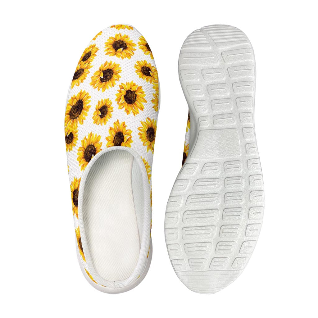 Sunflower Polka Dot Pattern Print Mesh Casual Shoes