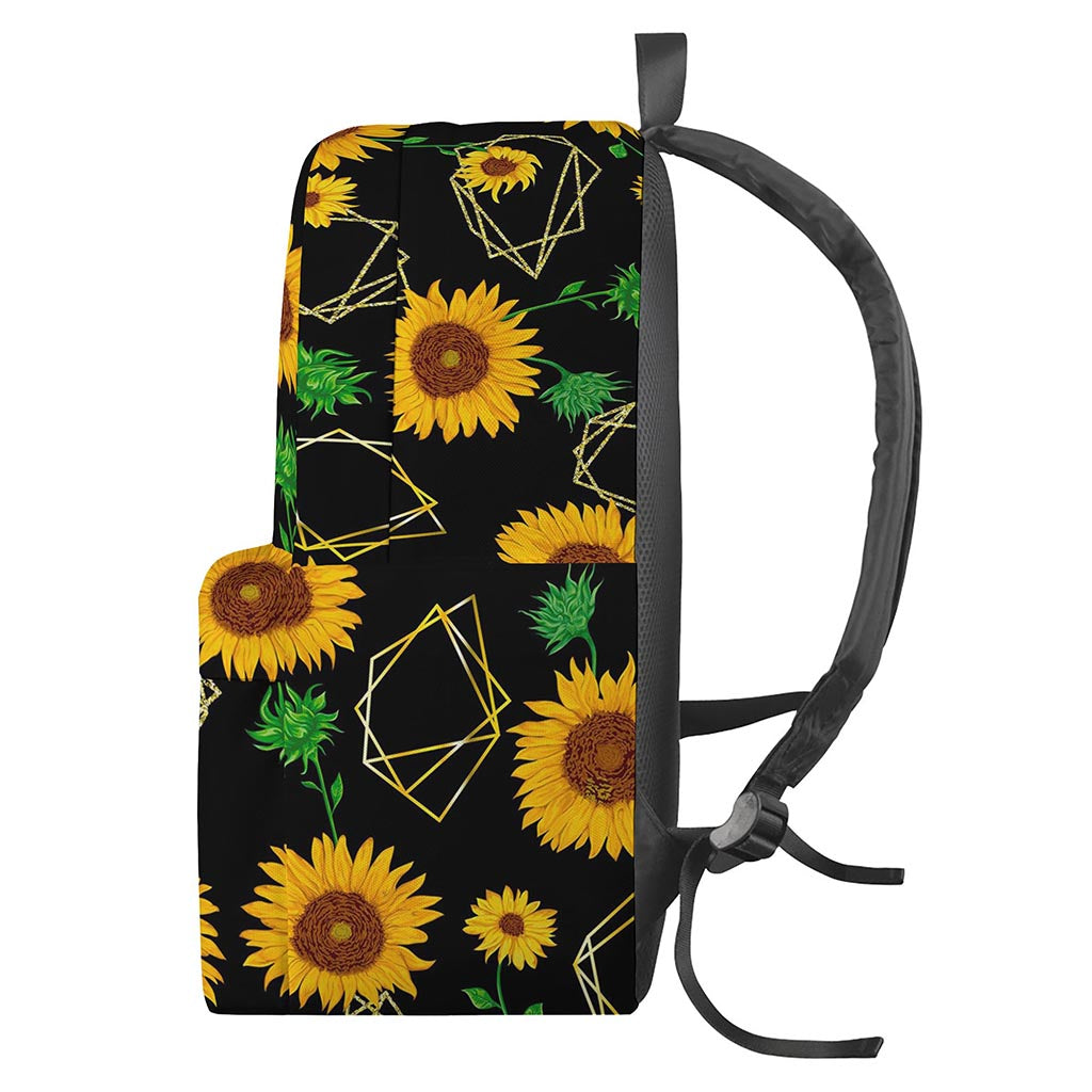 Sunflower Polygonal Pattern Print Backpack