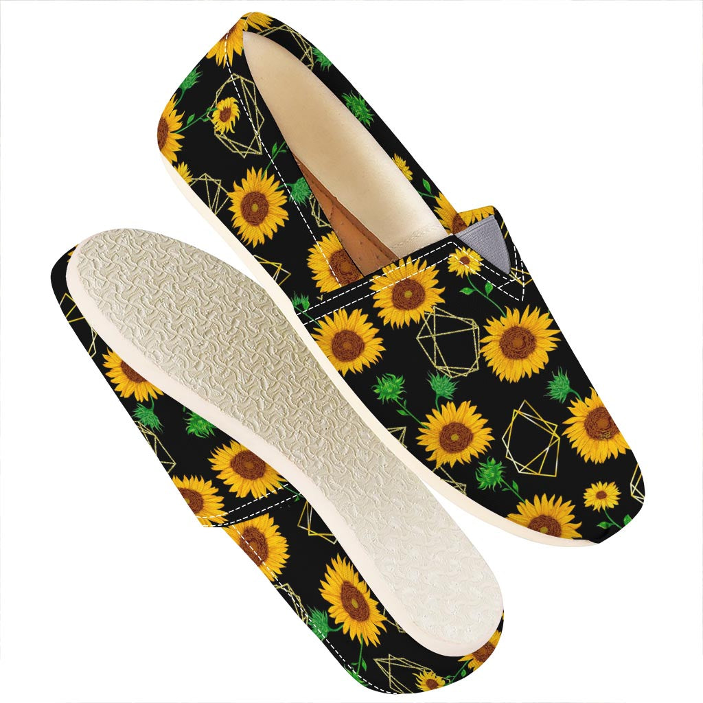 Sunflower Polygonal Pattern Print Casual Shoes