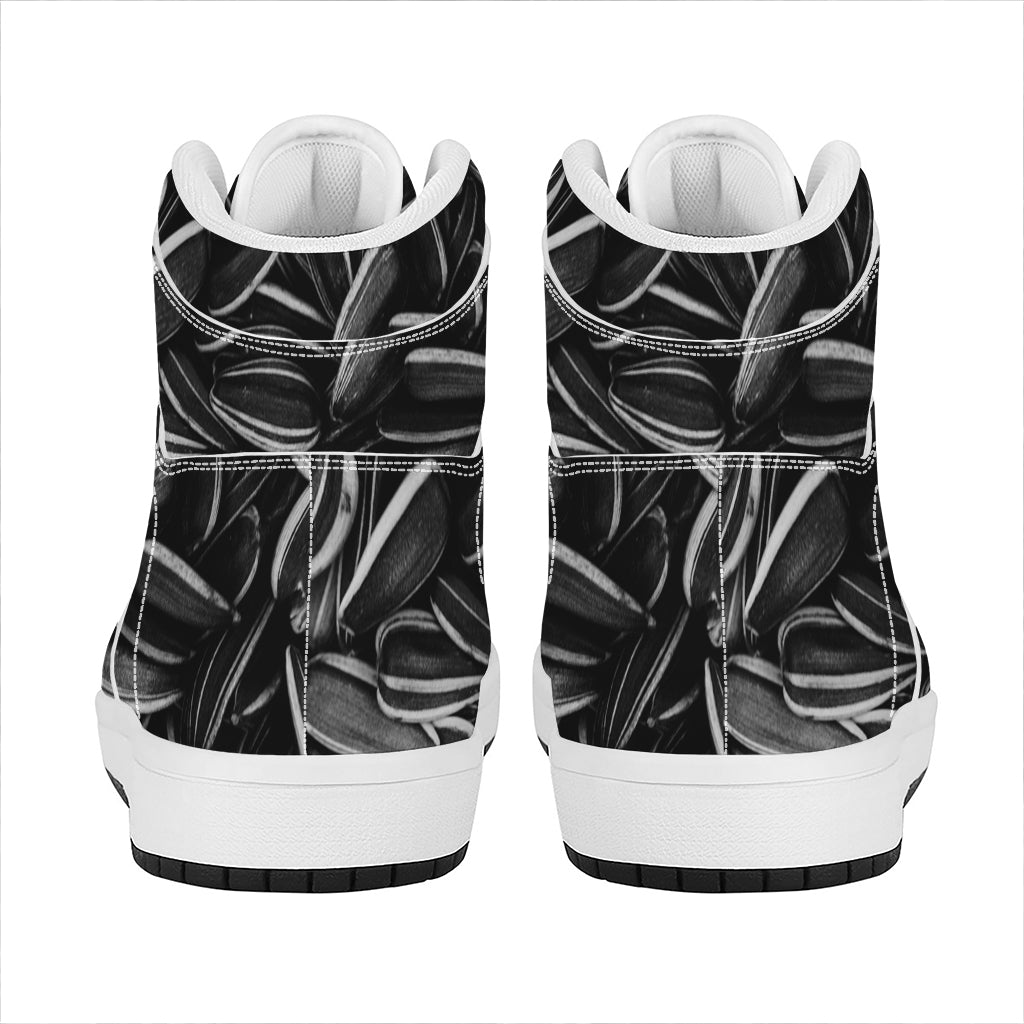 Sunflower Seeds Print High Top Leather Sneakers