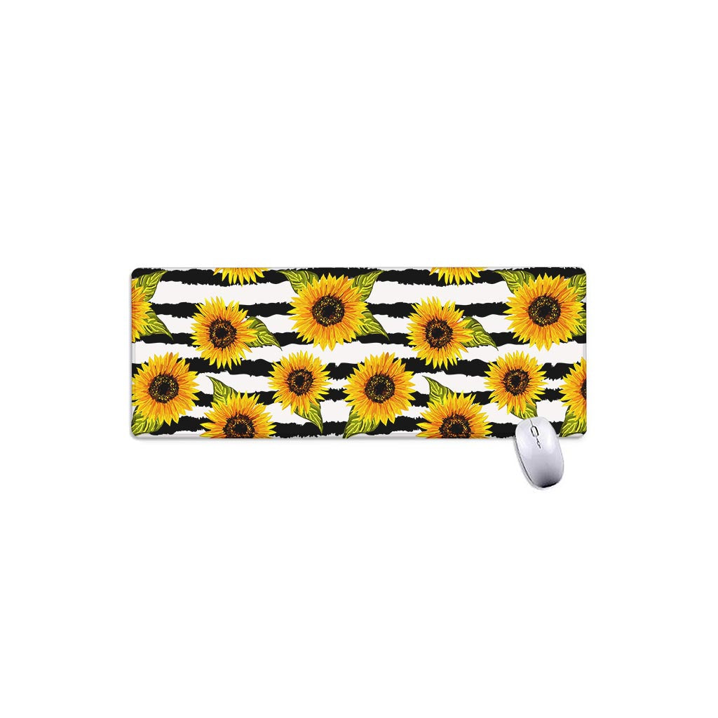 Sunflower Striped Pattern Print Extended Mouse Pad