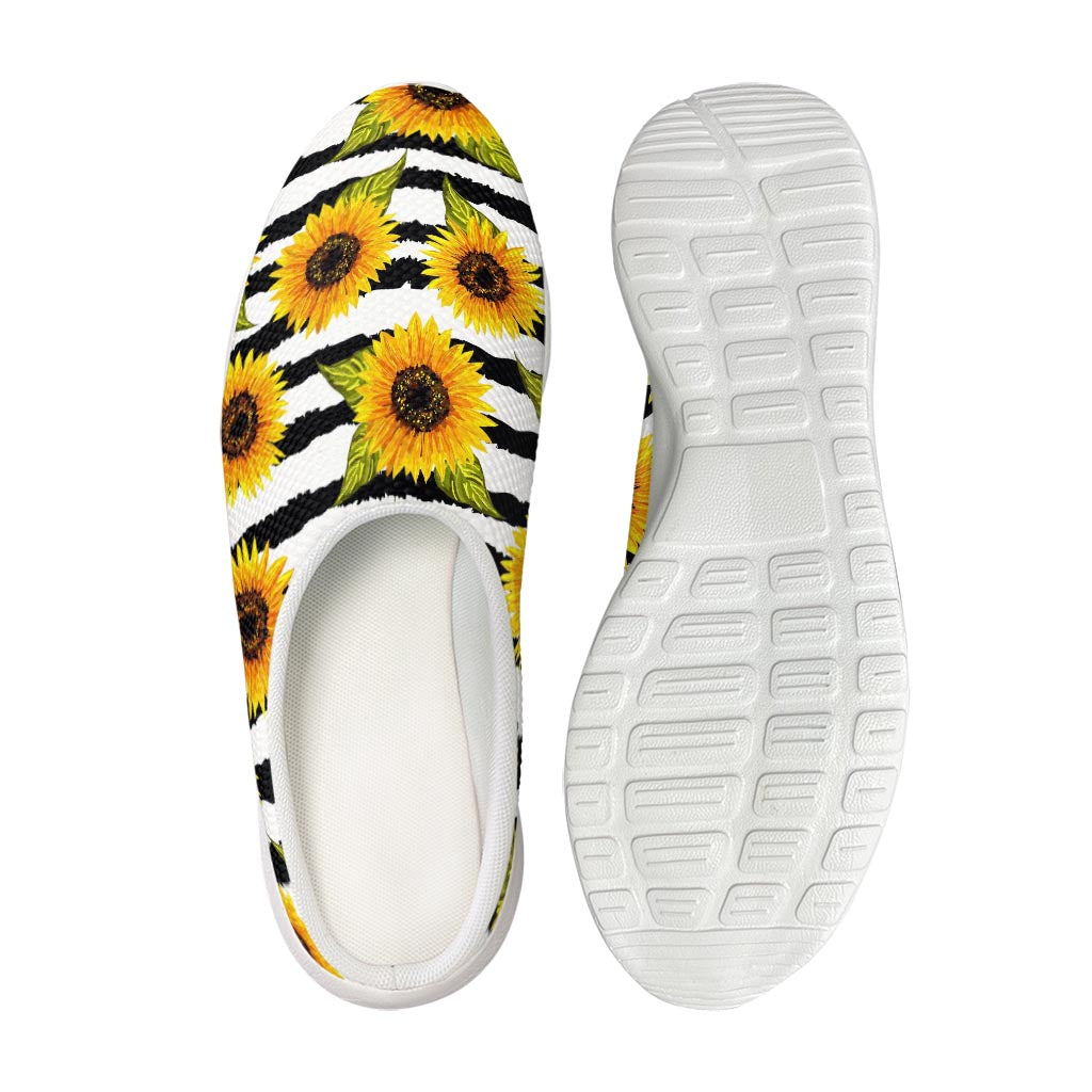 Sunflower Striped Pattern Print Mesh Casual Shoes