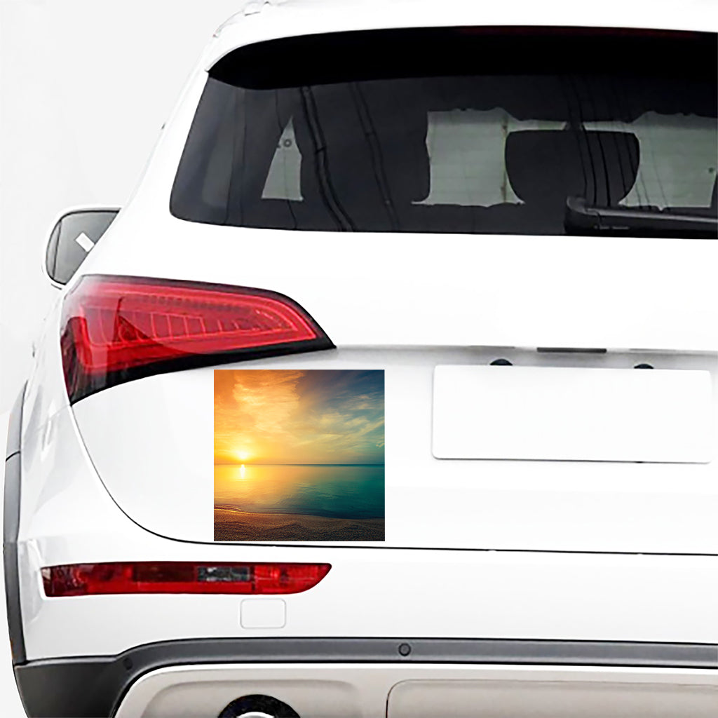 Sunrise Beach Print Car Sticker
