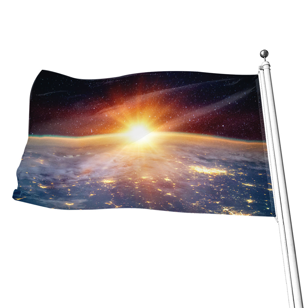 Sunrise Earth Print Flag