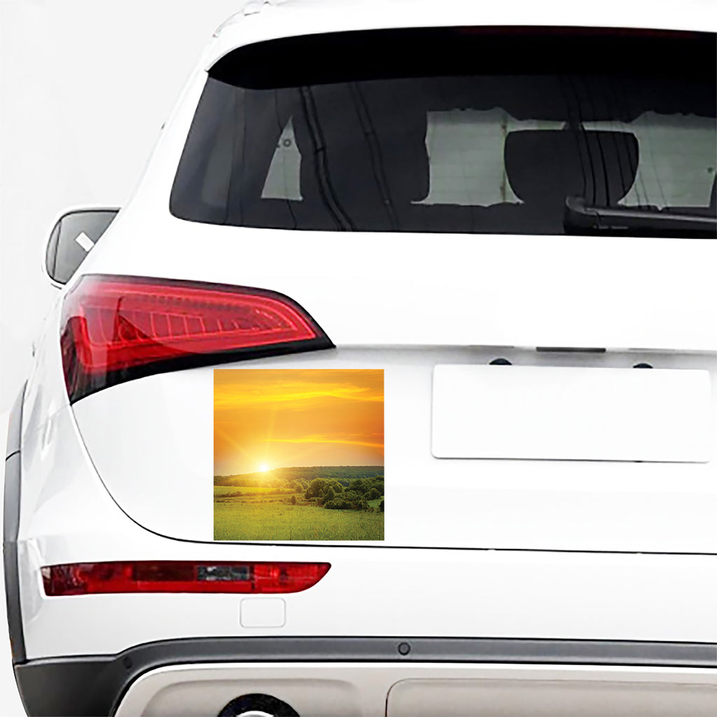 Sunrise Field Print Car Sticker