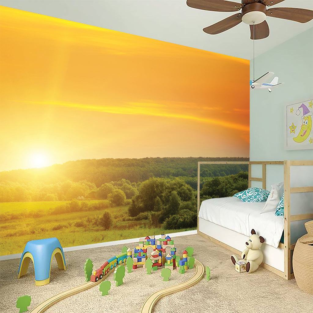 Sunrise Field Print Wall Sticker