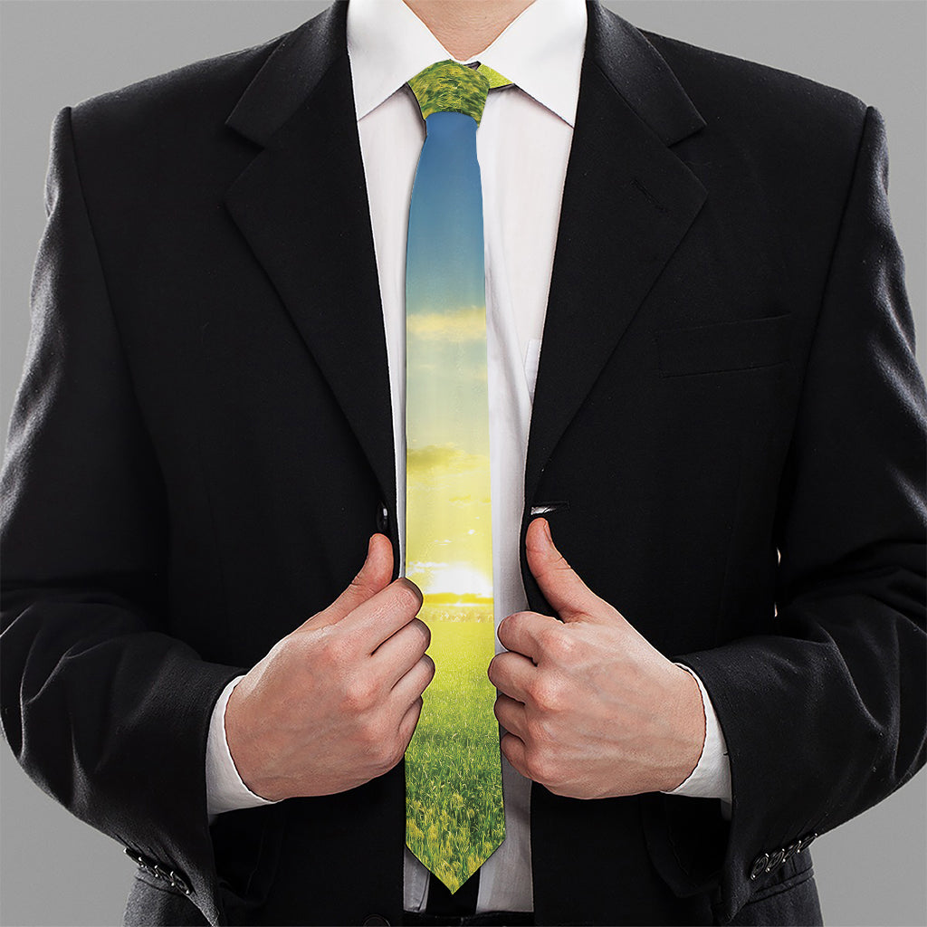 Sunrise Meadow Print Necktie