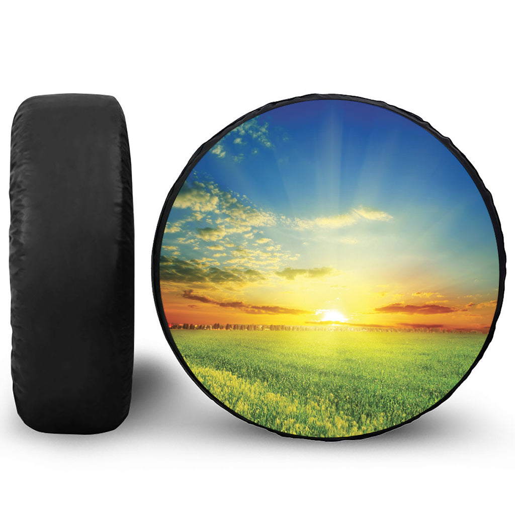 Sunrise Meadow Print Tire Cover