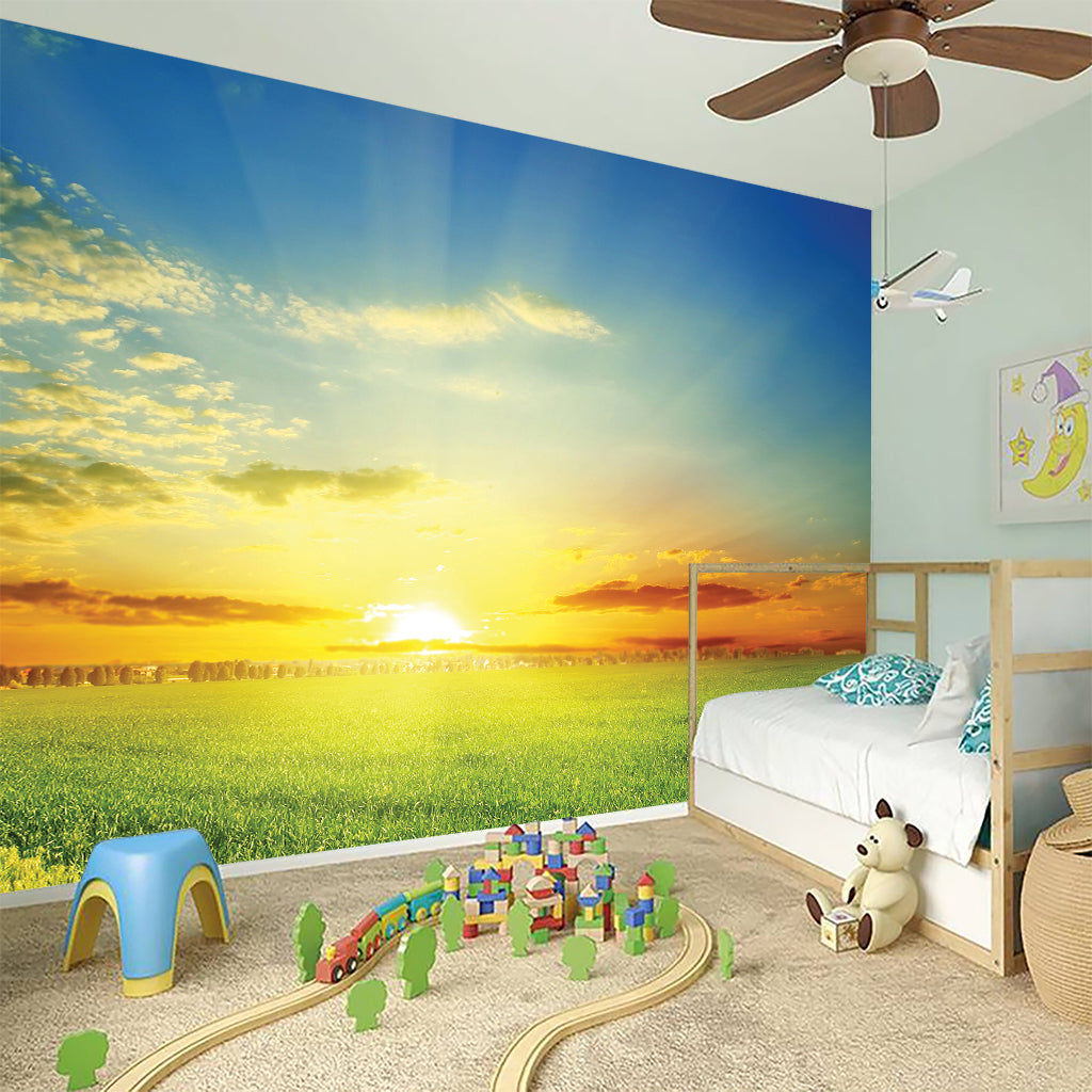 Sunrise Meadow Print Wall Sticker