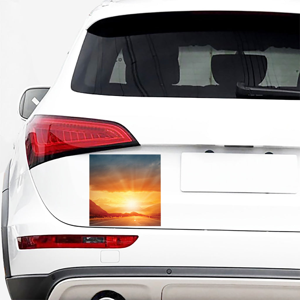 Sunrise Road Print Car Sticker