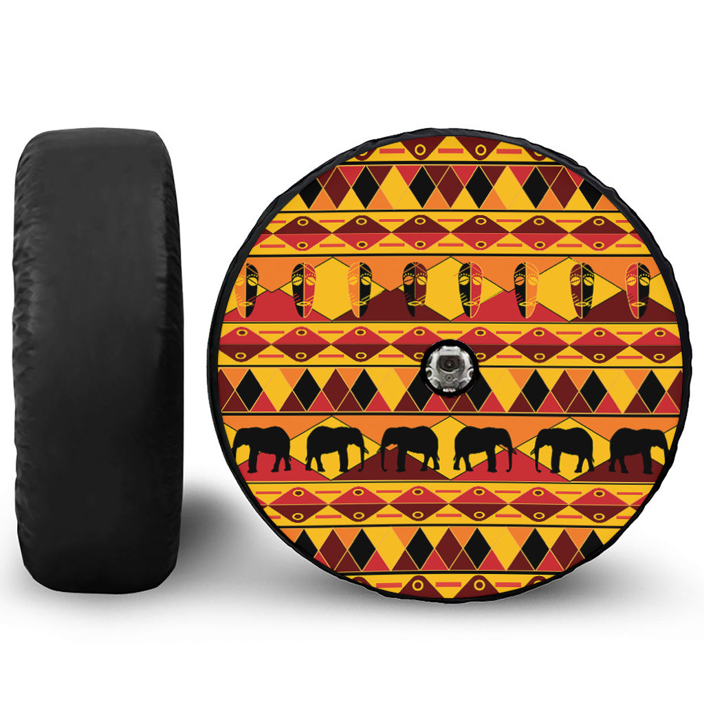 Sunset African Tribal Pattern Print Tire Cover With Camera Hole