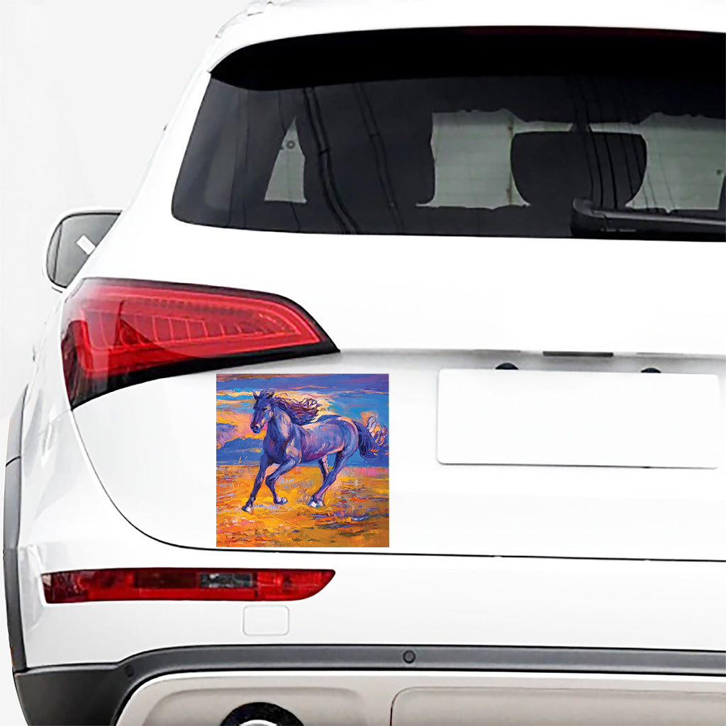 Sunset Horse Painting Print Car Sticker