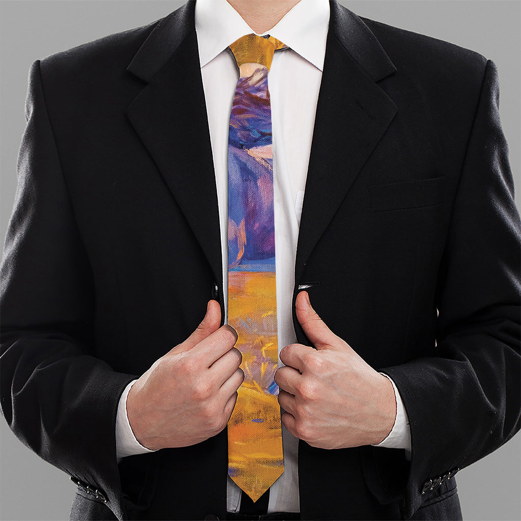Sunset Horse Painting Print Necktie