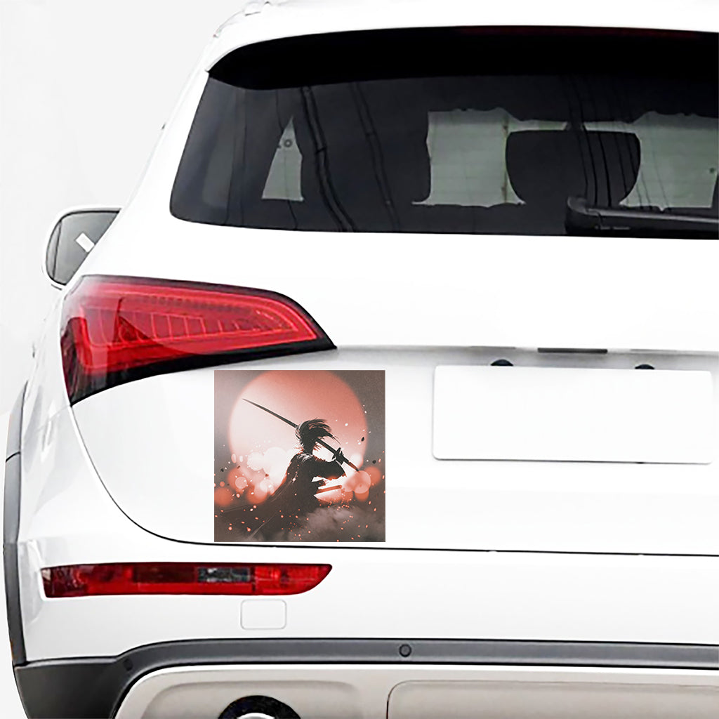 Sunset Japanese Samurai Print Car Sticker