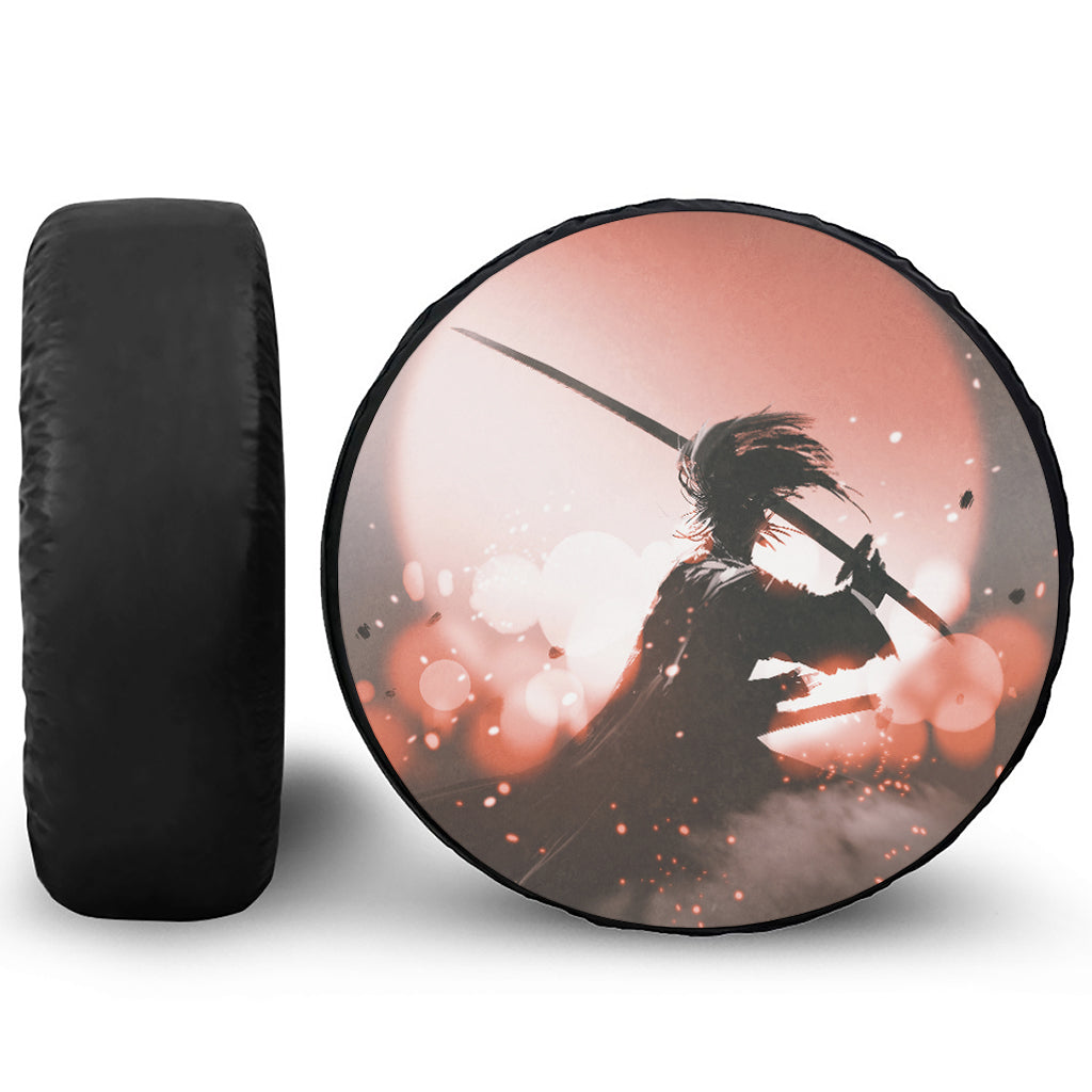 Sunset Japanese Samurai Print Tire Cover