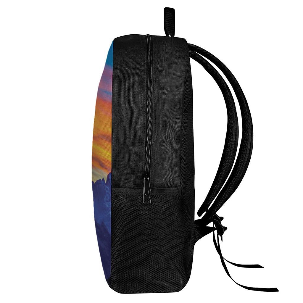 Sunset Mountain Print 17 Inch Backpack