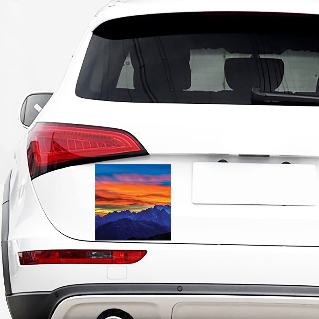 Sunset Mountain Print Car Sticker