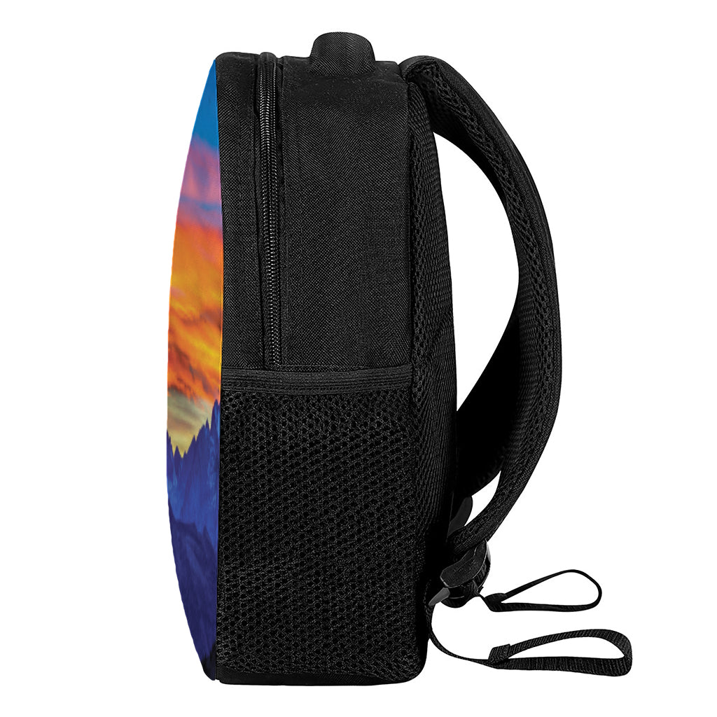 Sunset Mountain Print Casual Backpack