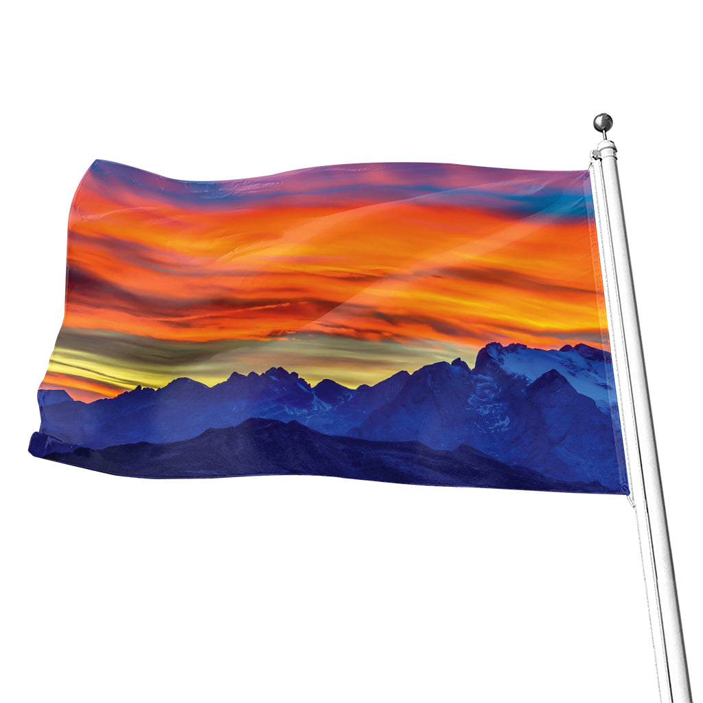 Sunset Mountain Print Flag