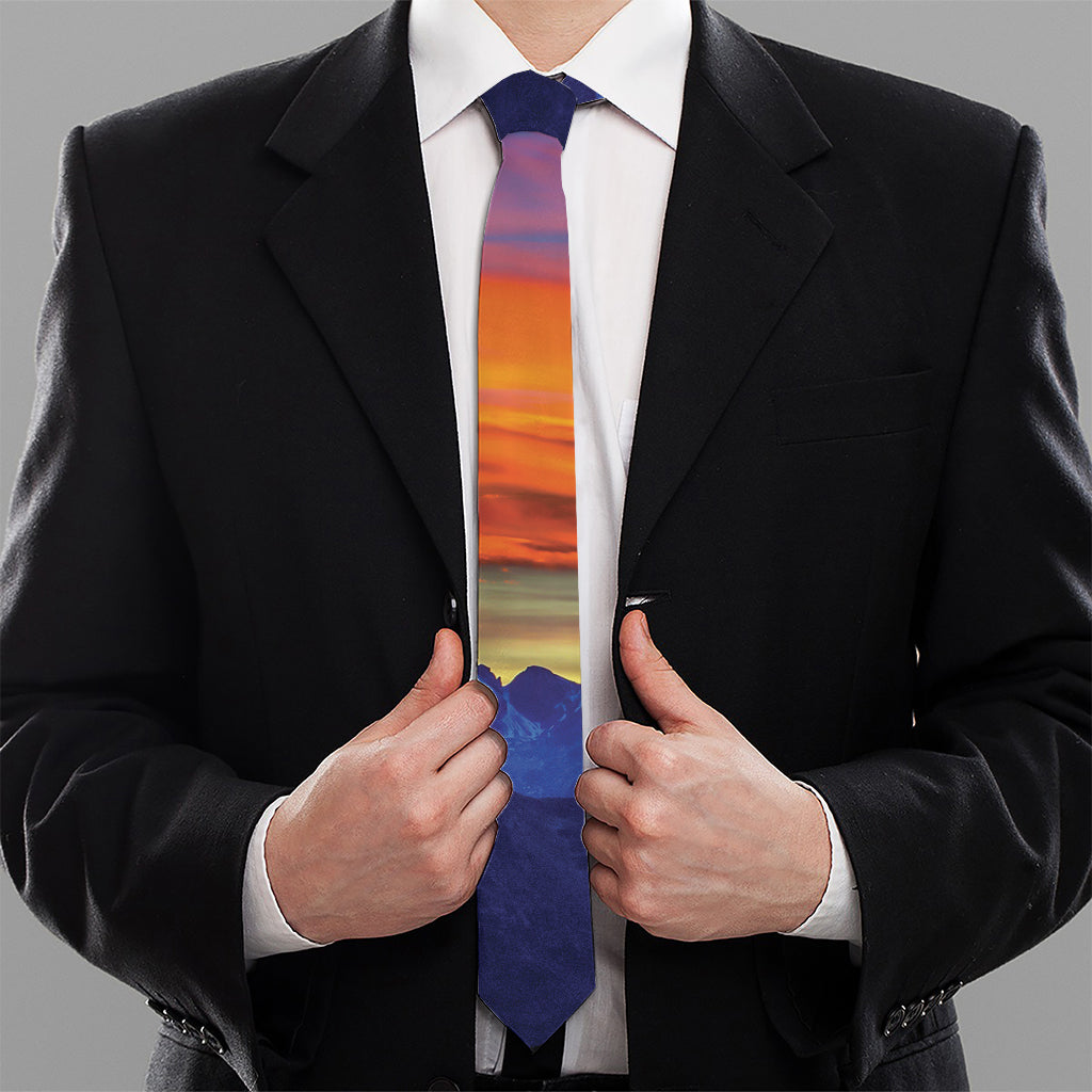 Sunset Mountain Print Necktie