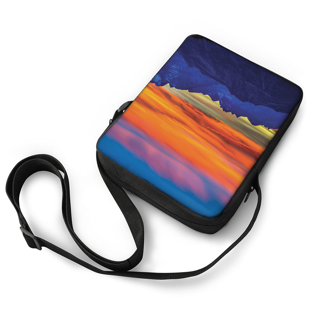 Sunset Mountain Print Rectangular Crossbody Bag