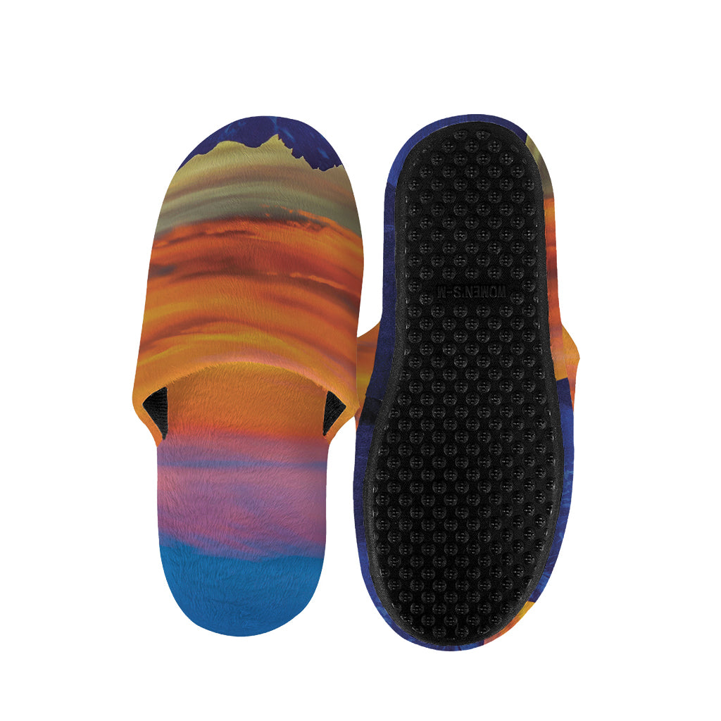 Sunset Mountain Print Slippers