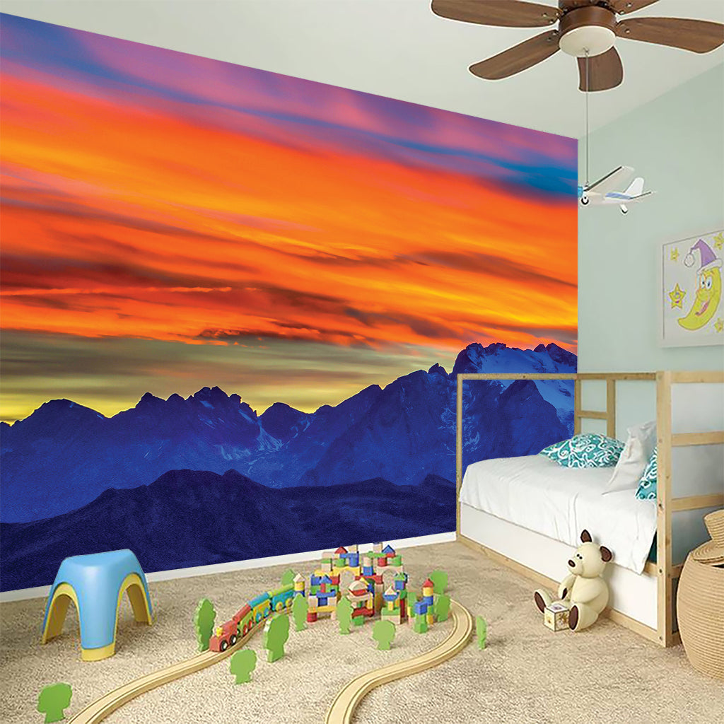 Sunset Mountain Print Wall Sticker